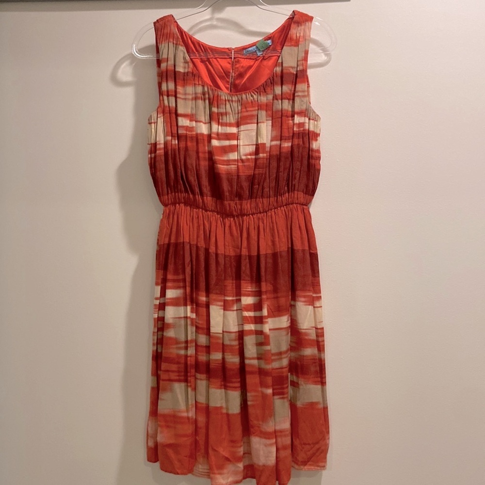 Antonio Melani Colorful Sleeveless Dress with Shades of Orange and Rust …